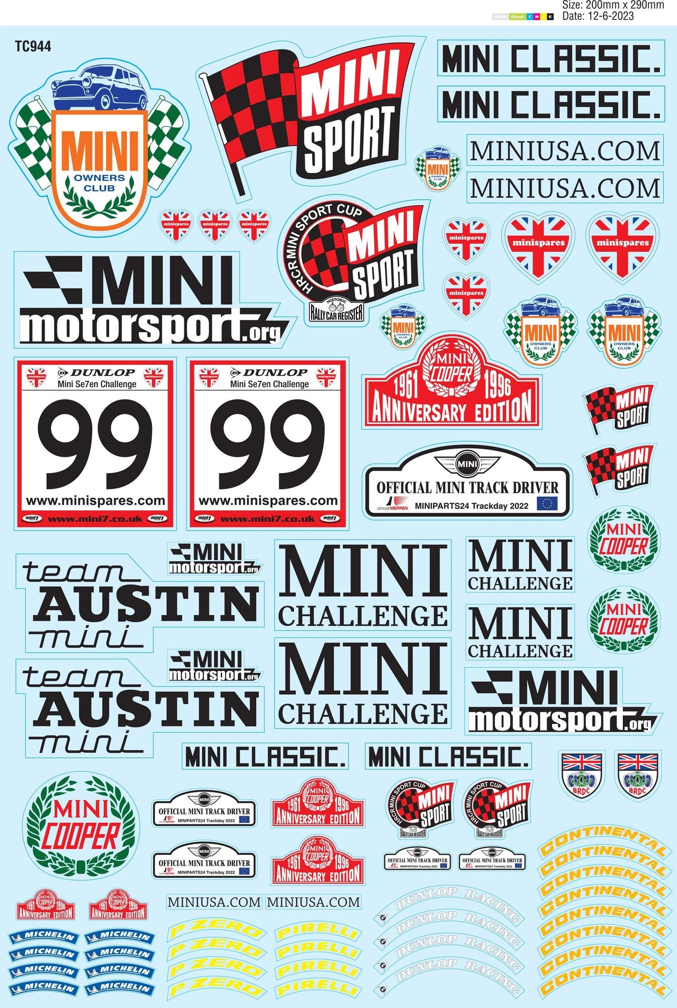 TC944 Mini Decal Set 1 TC944 Mini Decal Set