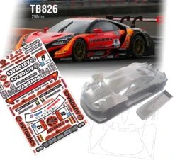 TB826 1/8 NSX On Road Body 298mm X 260mm Autobacs