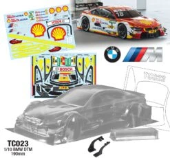 TC023 1/10 BMW DTM, Shell 190mm Tamiya TT01 TT02 HPI Kyosho Drift
