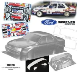 Ford Sapphire Cosworth CARGLASS 190mm Tamiya TT01 TT02 257mm