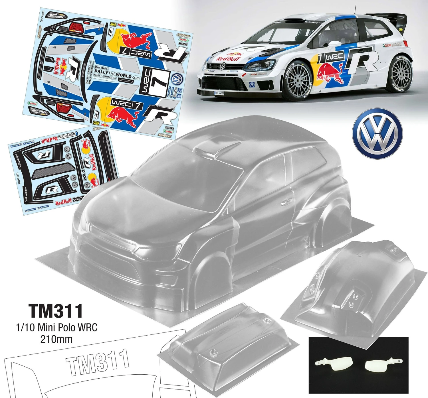 TM311 1/10 Mini Polo WRC, 210mm Tamiya M03 M05 M Chassis 1 TM311 1/10 Mini Polo WRC, 210mm Tamiya M03 M05 M Chassis