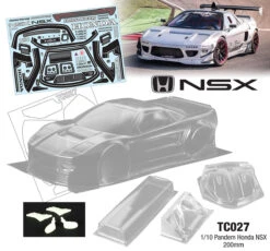 TC027 1/10 Pandem Honda NSX, 200mm Tamiya HPI TT02 TT01 Bodyshell