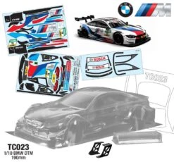 TC023 1/10 BMW DTM, 190mm Tamiya TT01 TT02 HPI Kyosho Drift