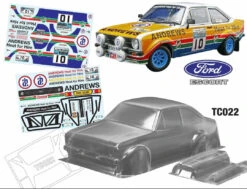 TC022 FORD ESCORT MK2 V2 ANDREWS HEAT FOR HIRE Tamiya TT01 TT02 190mm