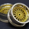 WHEELS 1:10 TW 26MM "CLASSIC BBS STYLE" CHROME / GOLD 6MM OFFSET 2 PIECES # 20160