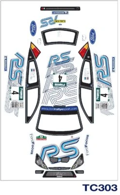 TC303 RS Ford Focus WRC Tamiya #58308 Replica TT01 TT02 HPI 190mm 257mm -Toys Car Store focusrs