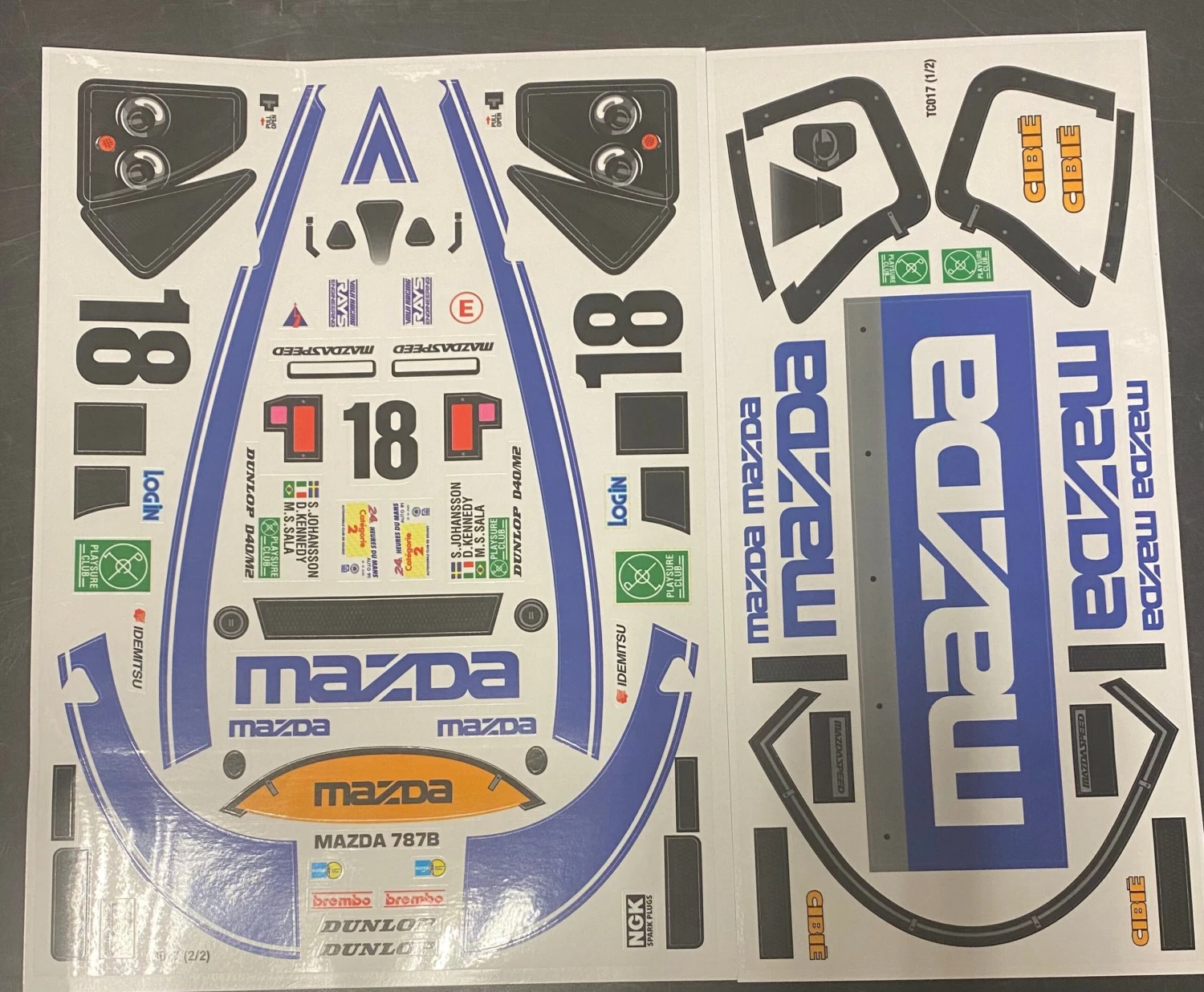 Tc017 Decals Kit For Mazda Group C 1 Tc017 Decals Kit For Mazda Group C