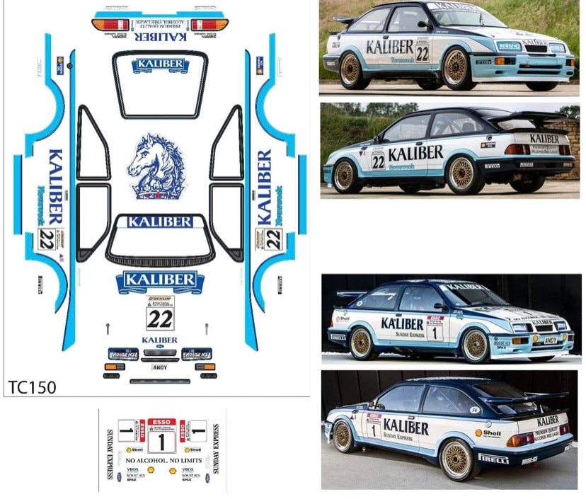 Ford Sierra RS500 KALIBER Tamiya TT01 TT02 190mm X 257mm HPI Kyosho Drift